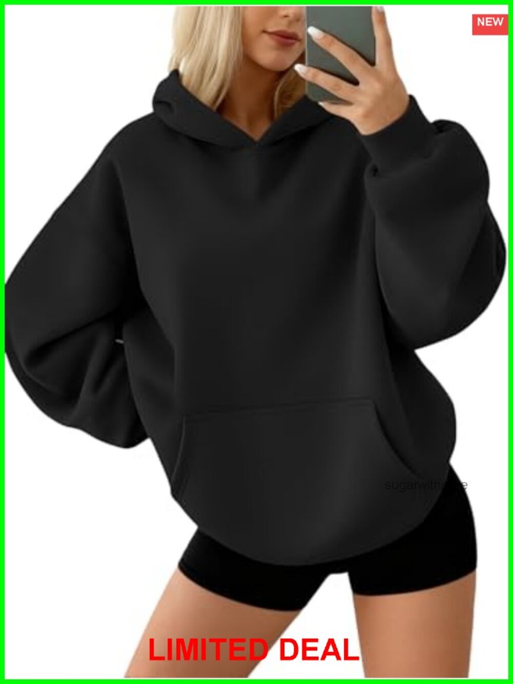 Oversized Fleece Hoodie Pullover Sweatshirt with Pocket
